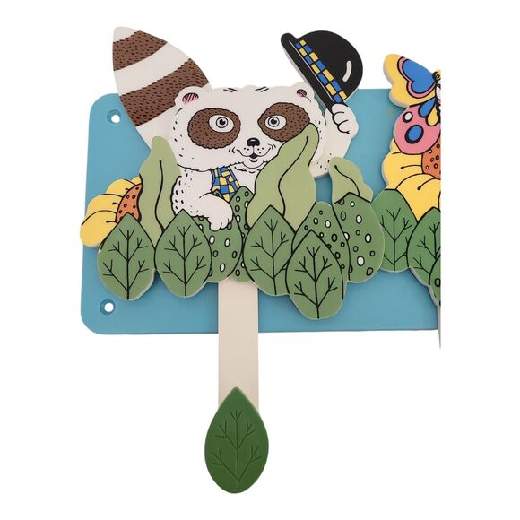 Vintage 1984 Gallery Originals Animal Rack racoon rabbit butterfly - Picture 3 of 7